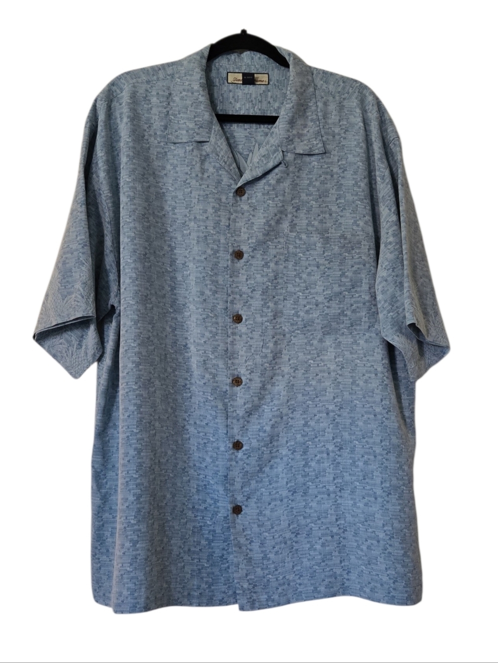 Tommy Bahama Men's Silk Pineapple Shirt Blue Hawaiian Coastal Tropical Sz Large